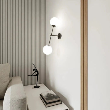 LINEAR 2-lichts wandlamp - Wit glas