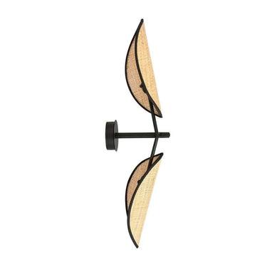 VENE 2-lichts wandlamp - Zwart rotan