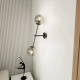 LINEAR 2-lichts wandlamp - Smoked glas - zwart en grijs - Mooier Thuis