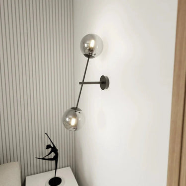 LINEAR 2-lichts wandlamp - Smoked glas