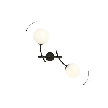 HUNTER 2-lichts wandlamp - Opaalwit glas