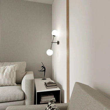 LINEAR 2-lichts wandlamp - Wit glas
