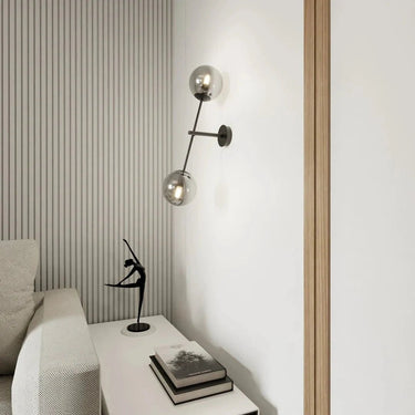 LINEAR 2-lichts wandlamp - Smoked glas