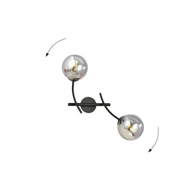 HUNTER 2-lichts wandlamp - Smoked glas