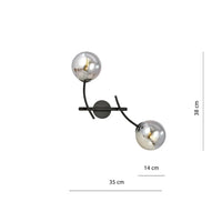 HUNTER 2-lichts wandlamp - Smoked glas - afbeelding 2