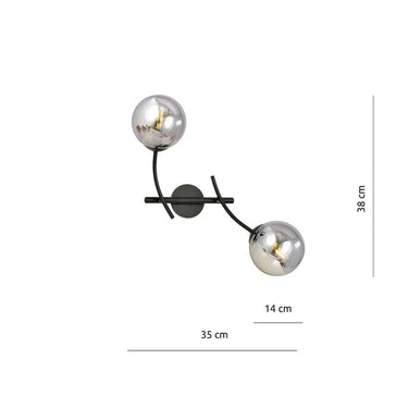HUNTER 2-lichts wandlamp - Smoked glas