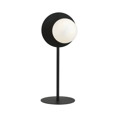 OSLO 1-lichts tafellamp - Wit glas - Zwart frame