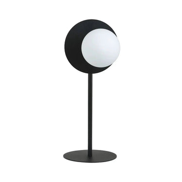 OSLO 1-lichts tafellamp - Wit glas - Zwart frame