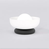OZZY 1-lichts tafellamp - Wit glas - Zwart voet - Mooier Thuis