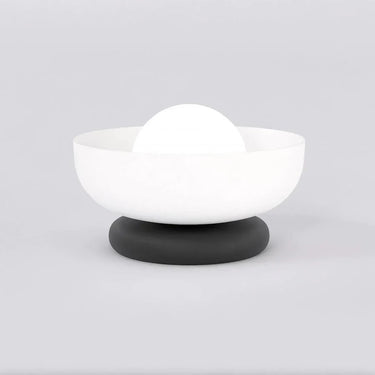 OZZY 1-lichts tafellamp - Wit glas - Zwart voet