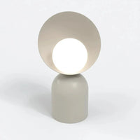 Emibig BOTO 1-lichts tafellamp - Wit glas - Beige frame