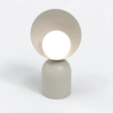 BOTO 1-lichts tafellamp - Wit glas - Beige frame