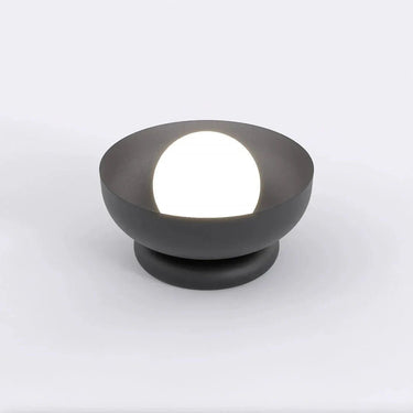 OZZY 1-lichts tafellamp - Wit glas - Zwart frame