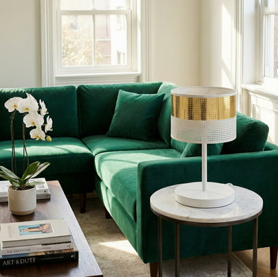 Luxury table lamp 1-light white gold