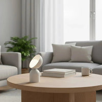 BOTO 1-lichts tafellamp - Wit glas - Beige frame - afbeelding 2