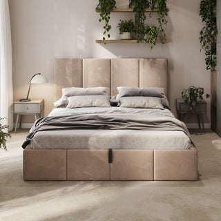 Gestoffeerd Bed Eenpersoons - 90x200 cm boxspring - waterafstotend fluweel en metalen frame - Mooier Thuis