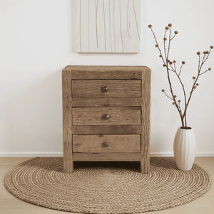 Ladekast Roots gerecycled hout 3 lades 50 cm