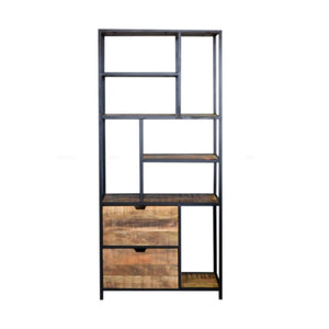 Open kast Len mangohout zwart metaal 85 cm