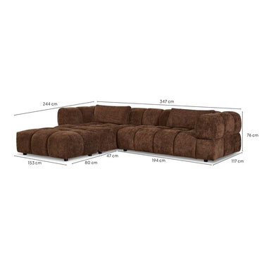 Afmetingen Multifurn Hoekbank Sofia - Choco Links