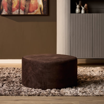 MySofa ronde poef | bruin velvet Adore 108 | 60 cm