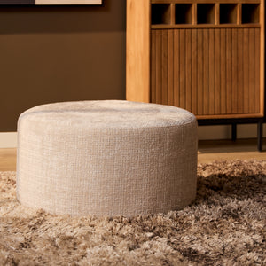 MySofa ronde poef | beige chenille Cremona 02 | 60 cm