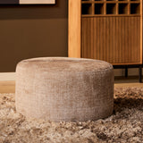 MySofa ronde poef | taupe chenille Cremona 14 hocker - 60 cm breed - Mooier Thuis