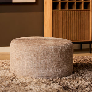 MySofa ronde poef | taupe chenille Cremona 14 | 60 cm