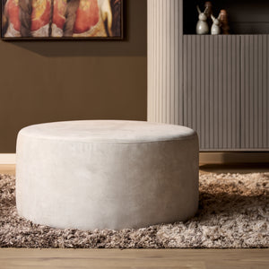 MySofa ronde poef | crème velvet Adore 102 | 80 cm