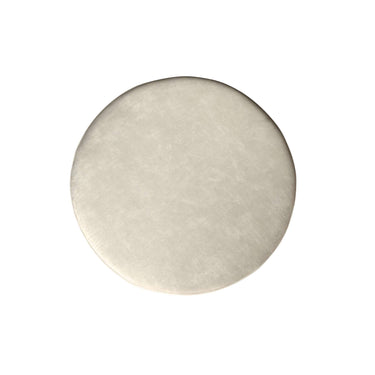Bovenaanzicht van de ronde MySofa poef 80 cm in crème velvet