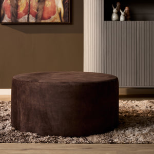 MySofa ronde poef | bruin velvet Adore 108 | 80 cm