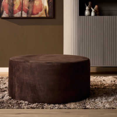 MySofa ronde poef | bruin velvet Adore 108 | 80 cm