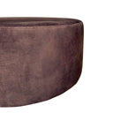 Detail van de zijkant van de bruine velvet MySofa poef 80 cm