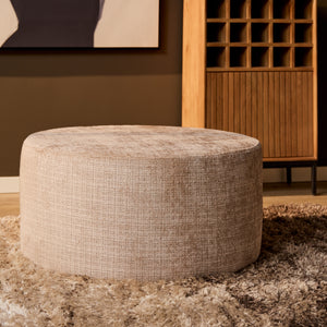 MySofa ronde poef | taupe chenille Cremona 14 | 80 cm