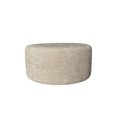 MySofa ronde poef 80 cm in taupe op een witte achtergrond