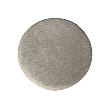 Bovenaanzicht van de ronde MySofa poef 80 cm in taupe chenille