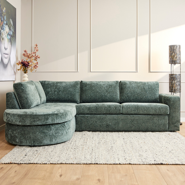 Ecksofa links Alma | Grün | 264 cm