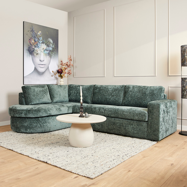 Ecksofa links Alma | Grün | 264 cm