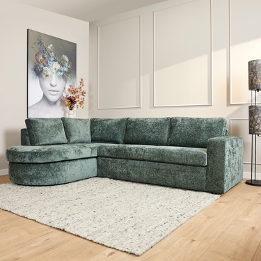 Ecksofa links Alma | Grün | 264 cm