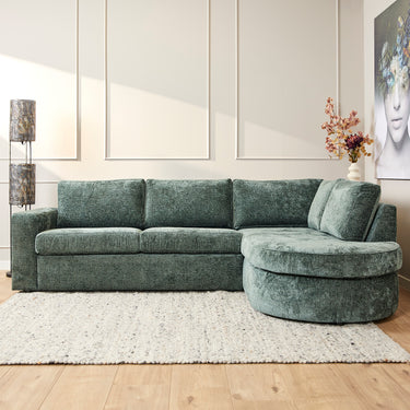 Ecksofa Alma rechts | grün Bouclé | 264 cm