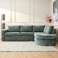 MySofa hoekbank rechts Alma | groen chenille | 265 cm