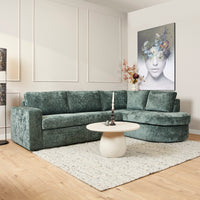 MySofa hoekbank rechts Alma | groen chenille | 265 cm