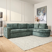MySofa Hoekbank Alma rechts | groen bouclé | 264 cm - Mooier Thuis