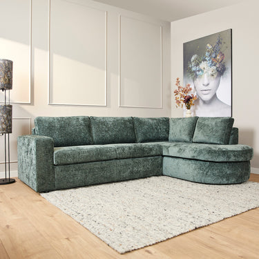 Ecksofa Alma rechts | grün Bouclé | 264 cm