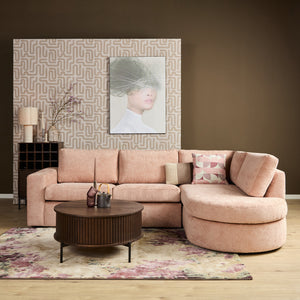 MySofa hoekbank rechts Alma | roze | 265 cm