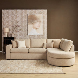 MySofa hoekbank rechts Alma | beige | 264 cm