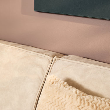 Hoekbank links Floris | Beige velvet | 285 cm