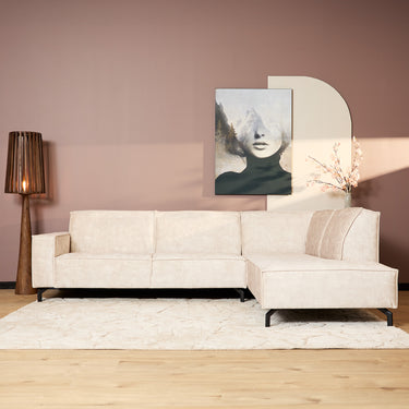 Ecksofa Floris Samt beige rechts | 285 cm