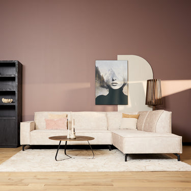 Ecksofa Floris Samt beige rechts | 285 cm