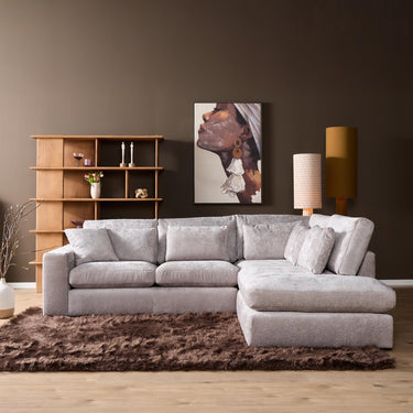 Ecksofa rechts Jesse | Beige Bouclé | 275 cm