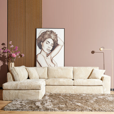 Hoekbank links Teddy | Beige | 271 cm